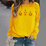Halloween Costumes Pattern Printing Long Sleeve Crew Neck Sweater Female