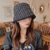 Vintage Check Bucket Hat Grid Bucket Hat