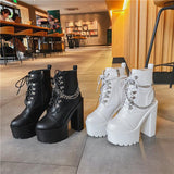 Platform Heels for Women Dr. Martens Boots Nightclub Roman Women's Boots Thick Bottom Chunky Heel Ankle Boots