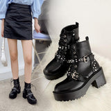 Platform Heels for Women Autumn and Winter Fashion All-Matching Thick Bottom Rome Dr. Martens Boots