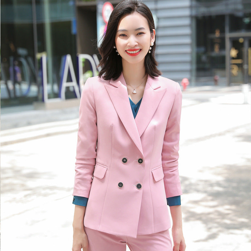 Interview Suit Women Double Breasted Suit Female Autumn Business Attire