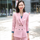 Interview Suit Women Double Breasted Suit Female Autumn Business Attire