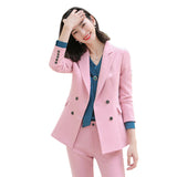 Interview Suit Women Double Breasted Suit Female Autumn Business Attire