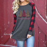 Merry and Bright Sweatshirts Merry and Bright Christmas Tree Printed round Neck Long Sleeve