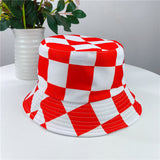 Vintage Check Bucket Hat Black and White Plaid Chessboard Checkered