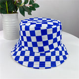 Vintage Check Bucket Hat Black and White Plaid Chessboard Checkered