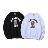 Bathing Ape Sweatshirts Autumn and Winter Men's Printed Cotton Terry round Neck Sweater T-shirt
