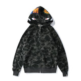 Bathing Ape Hoodie Autumn and Winter Women Teenagers Cotton Printed Camouflage Brushed Hoody Hoodie