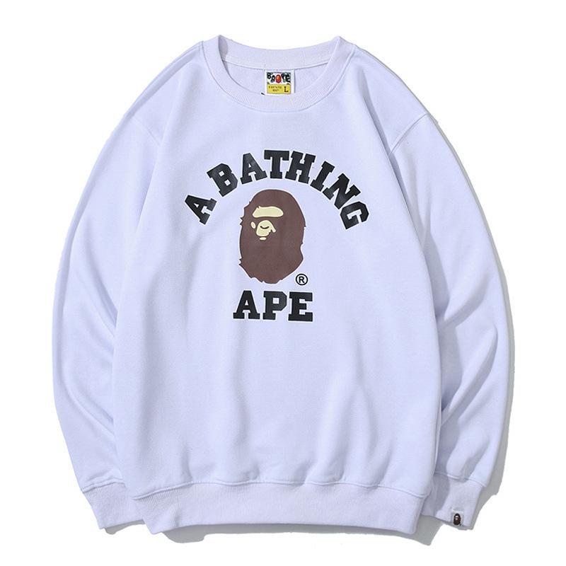Bathing Ape Sweatshirts Autumn and Winter Men's Printed Cotton Terry round Neck Sweater T-shirt