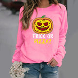 Halloween Costumes Pattern Printing Long Sleeve Crew Neck Sweater Female