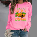 Halloween Costumes Pattern Printing Long Sleeve Crew Neck Sweater Female