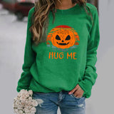Halloween Costumes Pattern Printing Long Sleeve Crew Neck Sweater Female