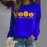 Halloween Costumes Pattern Printing Long Sleeve Crew Neck Sweater Female