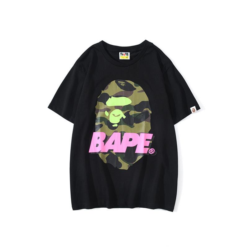 Bathing Ape T Shirt Summer Camouflage Letters Short Sleeve T-shirt