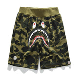 Bathing Ape Shorts Trendy Brand Camouflage Teeth Printed Men's Cotton Shorts