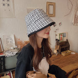 Vintage Check Bucket Hat Grid Bucket Hat