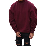 Men Sweats Man Fall Outfits Autumn Pullover Solid Color Loose Men's Sweater