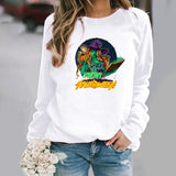 Halloween Costumes Pattern Printing Long Sleeve Crew Neck Sweater Female