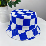 Vintage Check Bucket Hat Black and White Plaid Chessboard Checkered