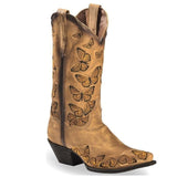 Beth Dutton Shoes Spot Embroidery Long Boots Female Sleeve Women Totem Butterfly Embroidered