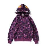 Bathing Ape Hoodie Autumn and Winter Women Teenagers Cotton Printed Camouflage Brushed Hoody Hoodie