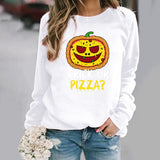 Halloween Costumes Pattern Printing Long Sleeve Crew Neck Sweater Female