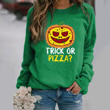 Halloween Costumes Pattern Printing Long Sleeve Crew Neck Sweater Female