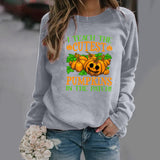 Halloween Costumes Pattern Printing Long Sleeve Crew Neck Sweater Female