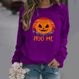 Halloween Costumes Pattern Printing Long Sleeve Crew Neck Sweater Female