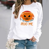 Halloween Costumes Pattern Printing Long Sleeve Crew Neck Sweater Female