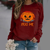Halloween Costumes Pattern Printing Long Sleeve Crew Neck Sweater Female