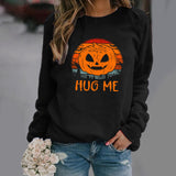 Halloween Costumes Pattern Printing Long Sleeve Crew Neck Sweater Female