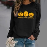 Halloween Costumes Pattern Printing Long Sleeve Crew Neck Sweater Female
