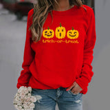 Halloween Costumes Pattern Printing Long Sleeve Crew Neck Sweater Female