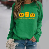 Halloween Costumes Pattern Printing Long Sleeve Crew Neck Sweater Female