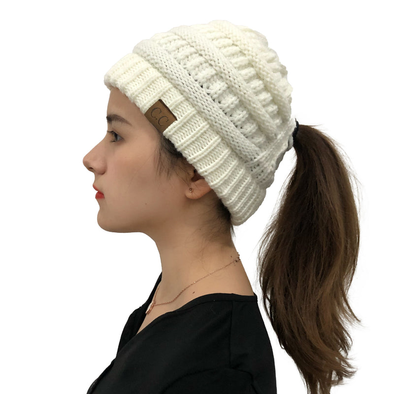 Winter Hats Autumn and Winter CC Wool Hat Hollow Slit Knitted Hat