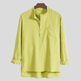 Camp Collar Shirt Stand Collar Long Sleeve Shirt