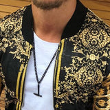 Men Winter Coats Man Fall Outfits Fall Men's Clothing Slim Leopard Print round Neck Casual Jacket Coat Men