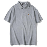 Bathing Ape T Shirt Solid Color Casual Embroidered Short-Sleeved Polo Shirt