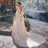 See through Wedding Dress Sexy Dress Trailing Banquet Evening Gown