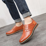 Men's Dress Shoes Classic Leather Oxfords Casual Cushioned Loafer Business Casual Shoes Men's Youth Formal Wear Retro Fashion Shoes