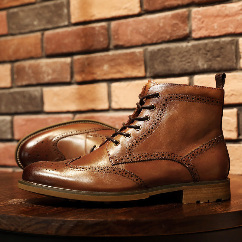 Men's Boots Work Boot Men Casual Hiking Boots Men Vintage plus Size Work Shoes Protective Outdoor