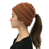Winter Hats Autumn and Winter CC Wool Hat Hollow Slit Knitted Hat