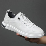 Flat Shoes Men's Shoes Spring and Autumn First Layer Cowhide Casual Leather Shoes Men's White Shoes