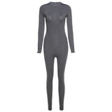 Women's Spring Clothing Long Sleeve Slim Fit High Waist Hip Lift Sports Jumpsuit