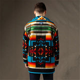 Men Winter Coats Man Fall Outfits Autumn and Winter Printed Fashion Polo Collar Woolen Jacket Coat for Men