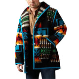 Men Winter Coats Man Fall Outfits Autumn and Winter Printed Fashion Polo Collar Woolen Jacket Coat for Men