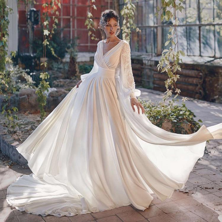 See through Wedding Dress Sexy Dress Trailing Banquet Evening Gown
