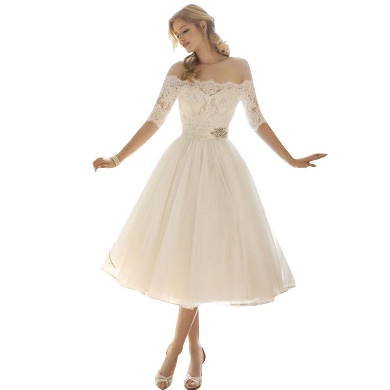 Women Lace Wedding Dress Summer Bridesmaid Dress Fashion Sexy Dress