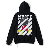Off White Off Ow White Hooded Sweater Men And Women Couple Terry Thin Bottoming Shirt Coat Owt